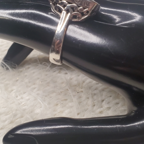 Vintage Silpada Sterling 925 Silver Fern Leaf Lip Shell Ring Sizes 8 - Picture 5 of 13